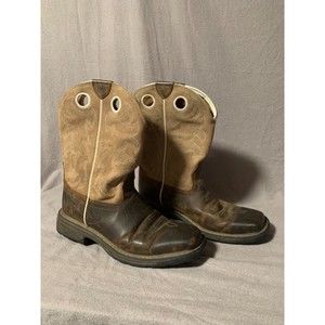 Ariat Fatboy Brown Blue Womens Size 6 Suede Western Cowboy Casual Comfort Boots